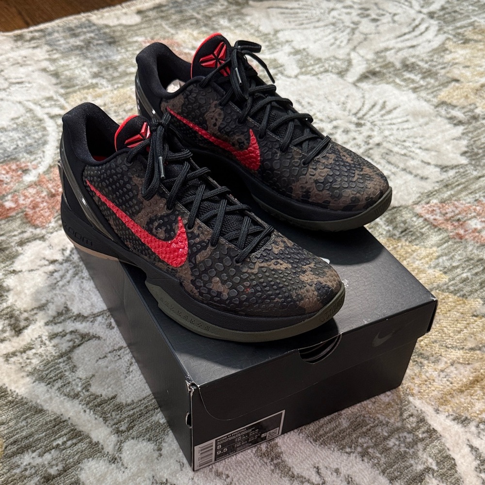 Nike Kobe VI Protro Men's Black/Crimson-Bog Green/Khaki Athletic Shoes Men's Sz8